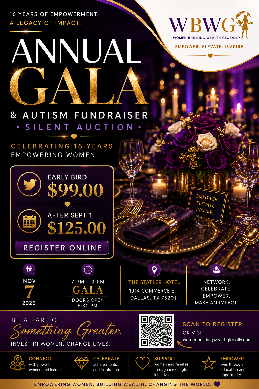 WBWG Annual Gala & Autism Fundraiser flyer