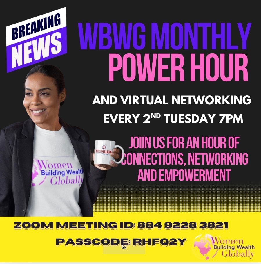 WBWG Monthly Power Hour & Virtual Networking flyer